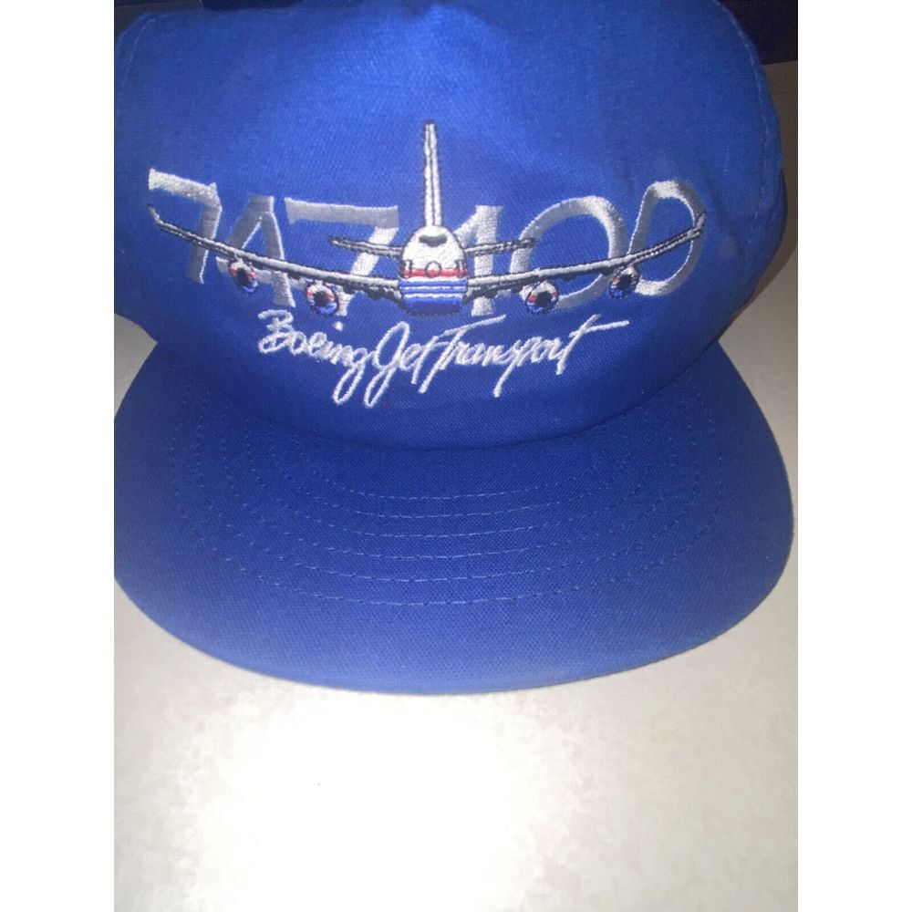 Vintage Boeing Corduroy Snapback Hat Jet Transport 747 Airplane Pilot USA Made‎